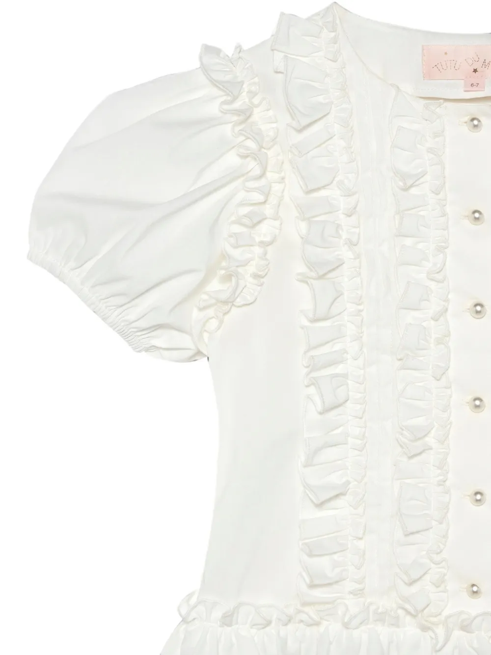 Tutu Du Monde Honeyblossom Avenue blouse met ruches Wit