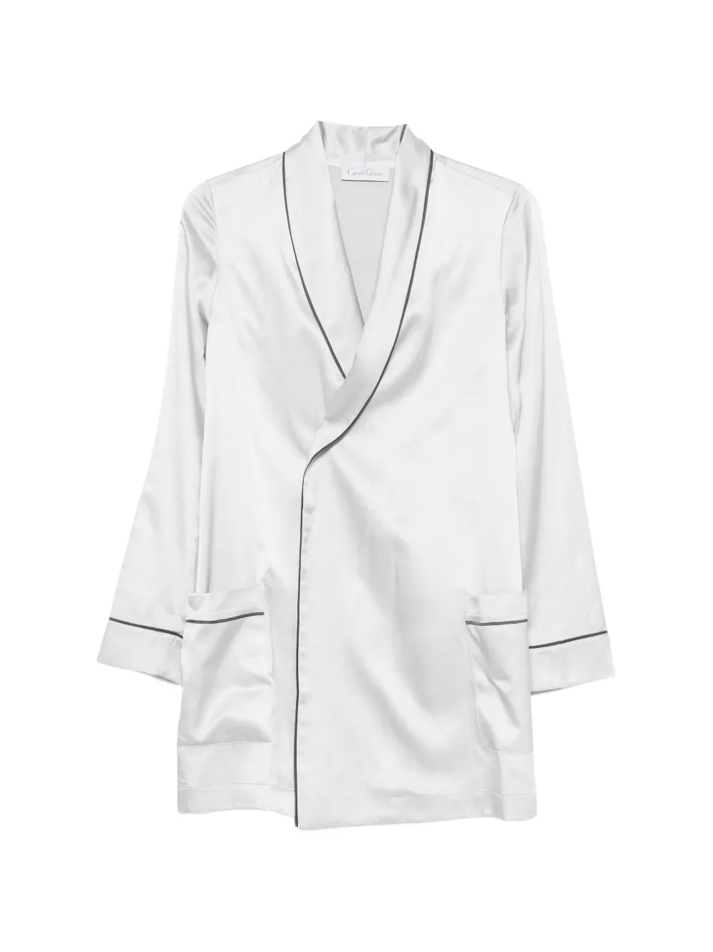 Carine Gilson satin-finish piped-trim robe