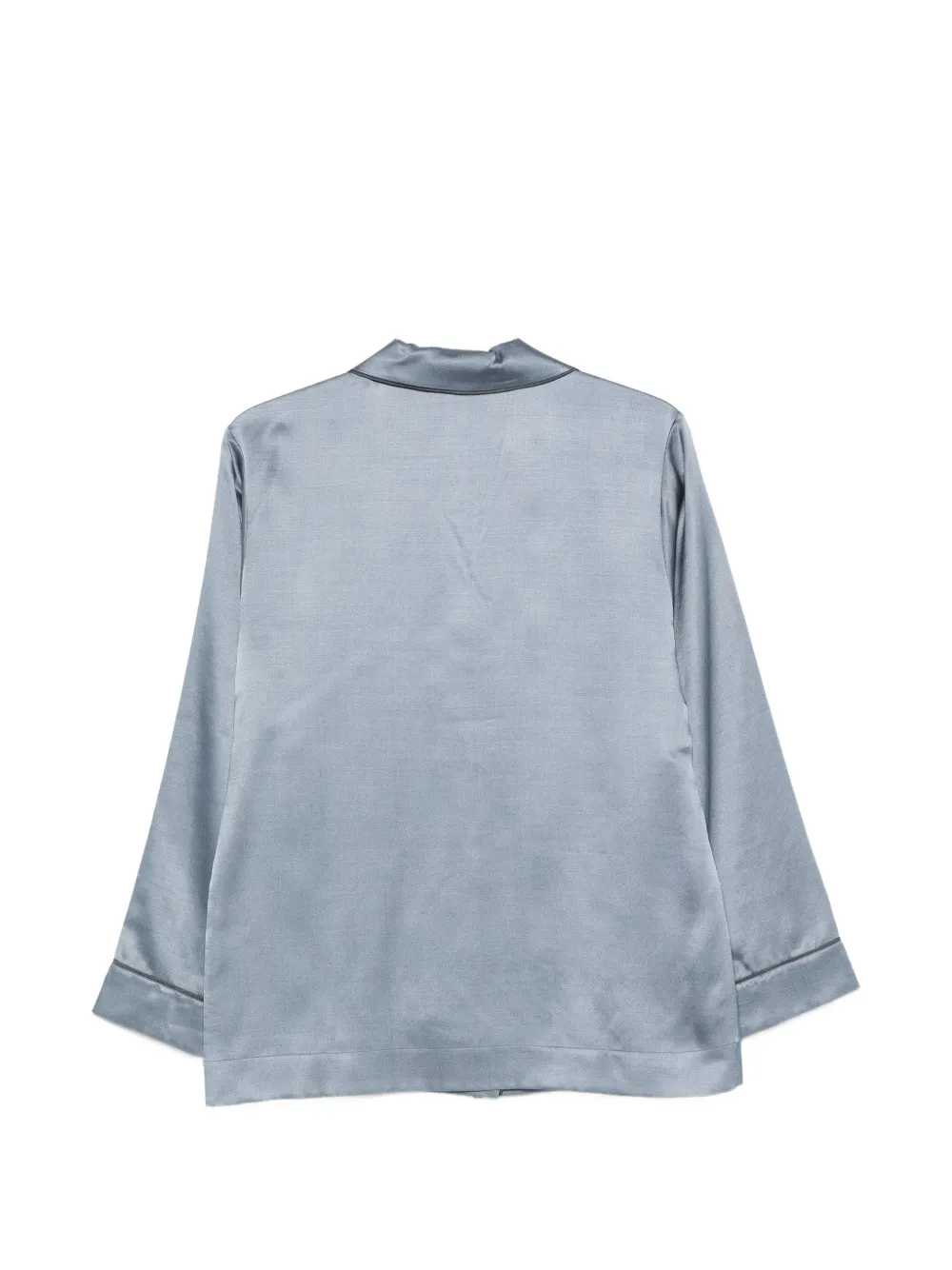 Carine Gilson Pyjamatop van zijdeblend met afwerking Blauw