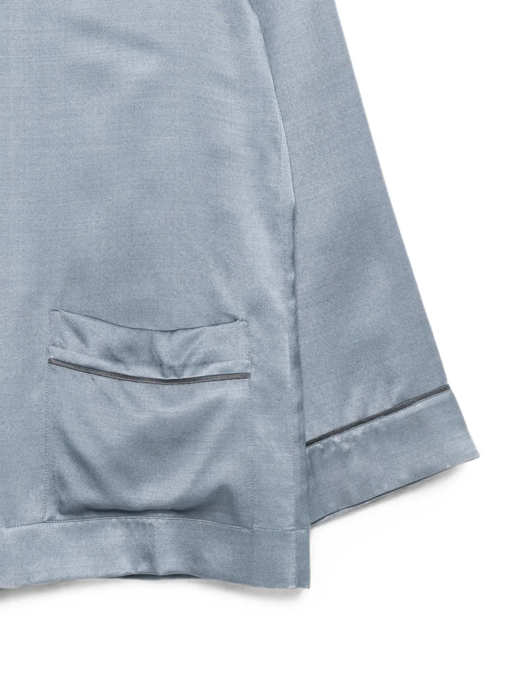 Carine Gilson Pyjamatop van zijdeblend met afwerking Blauw