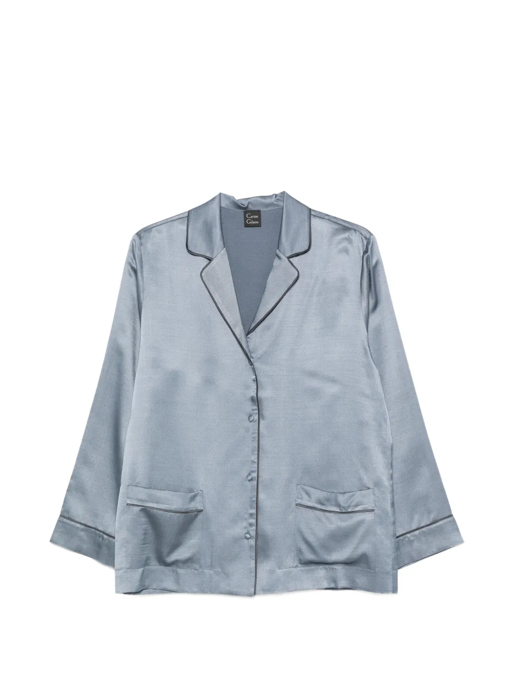 Carine Gilson piping-detail silk-blend pajama top