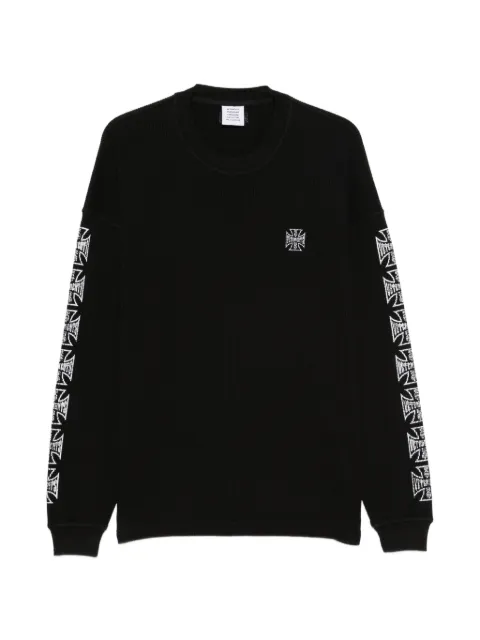 VETEMENTS Camiseta de tricô waffle com estampa gráfica