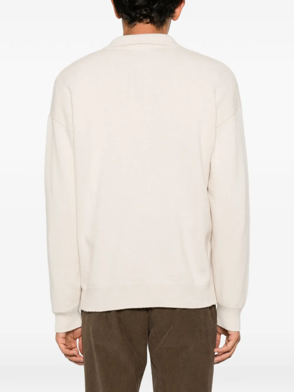 Roberto Collina Wollen trui met kraag Beige
