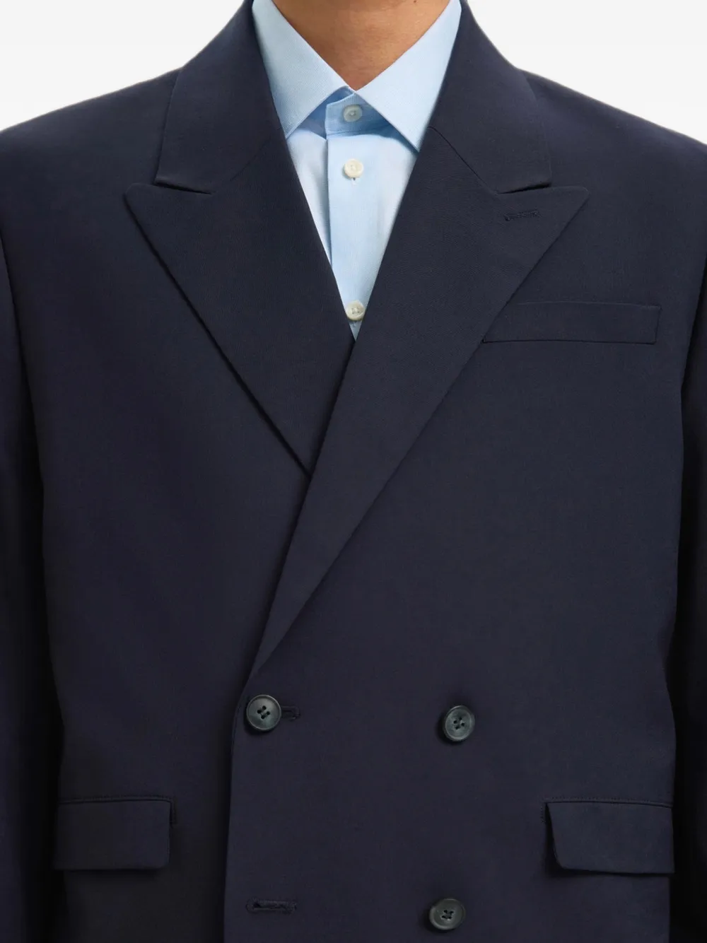 SELECTED Blazer met dubbele rij knopen en gekerfde revers Blauw