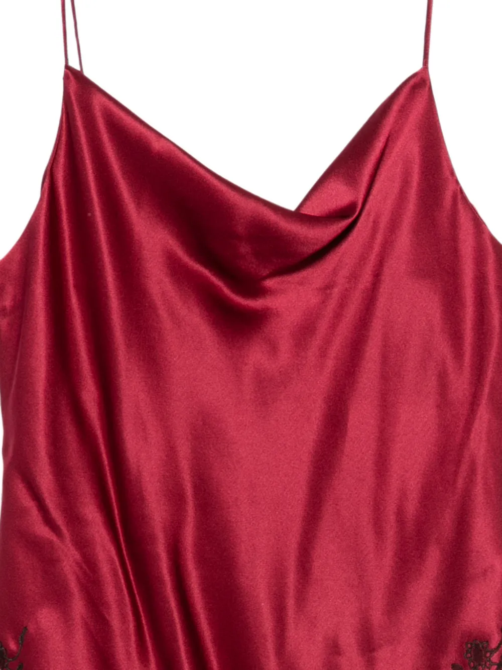 Carine Gilson Hemd met afwerking van kant Rood
