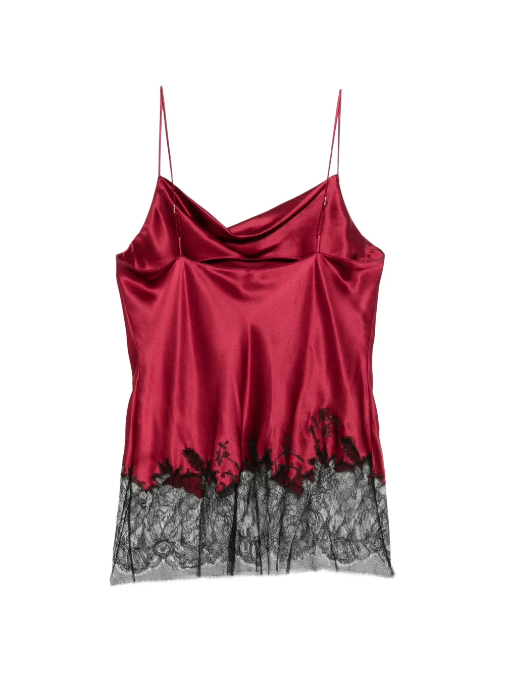 Carine Gilson Hemd met afwerking van kant Rood