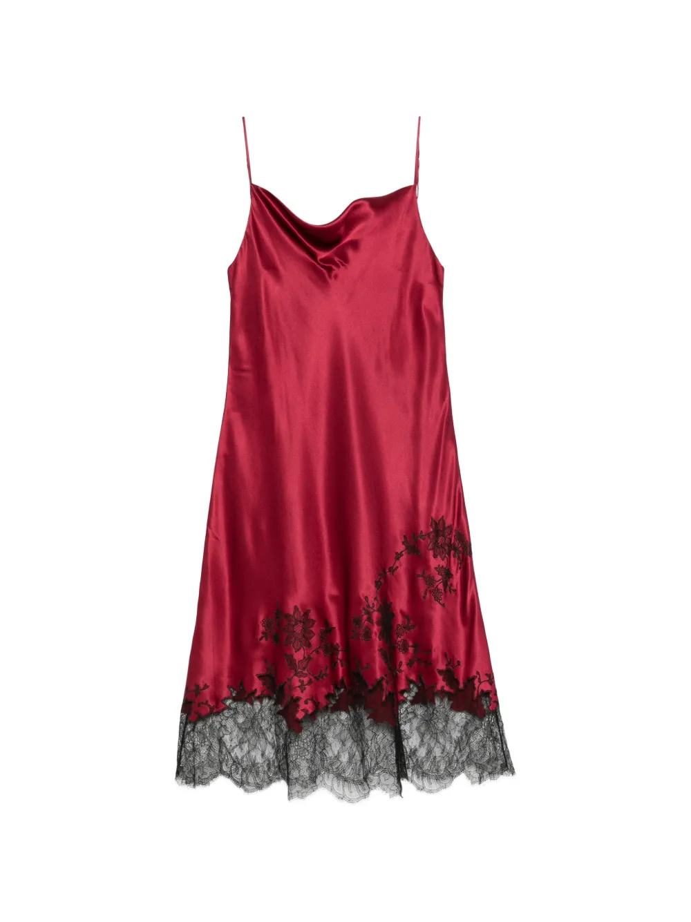 Carine Gilson lace-trim silk midi dress
