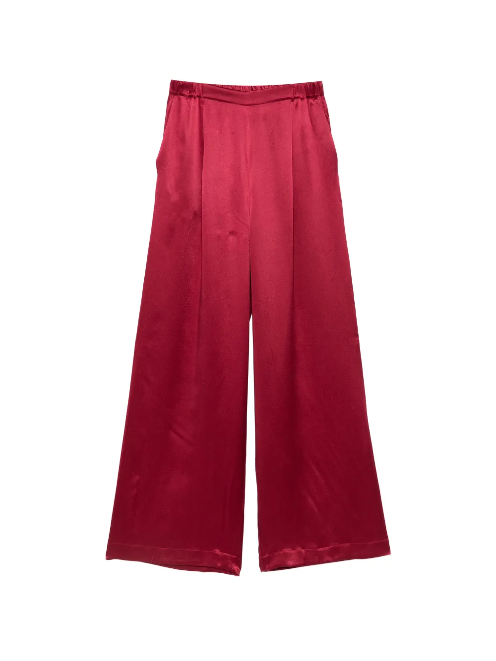 Carine Gilson Pantaloni in raso e seta - Rosso