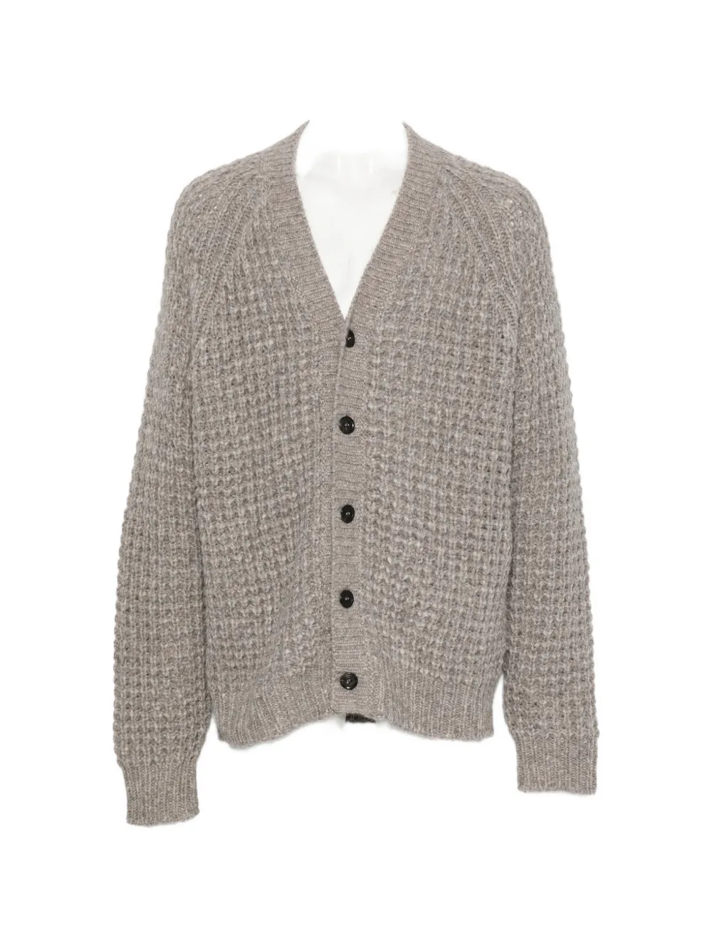 Roberto Collina waffle-knit V-neck cardigan - Grigio