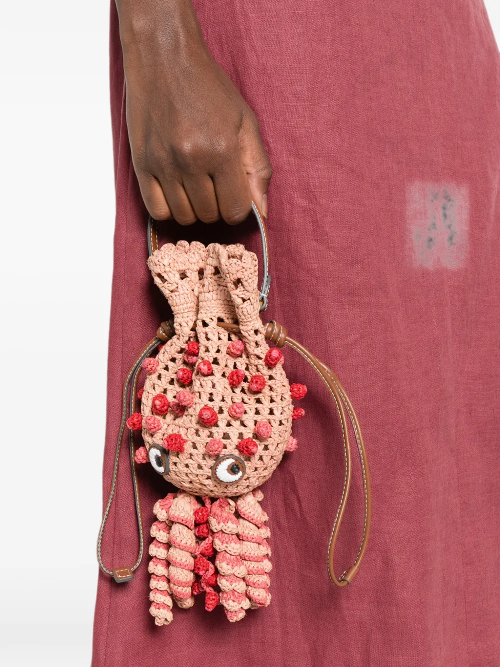 Anya Hindmarch Raffia crossbodytas Roze
