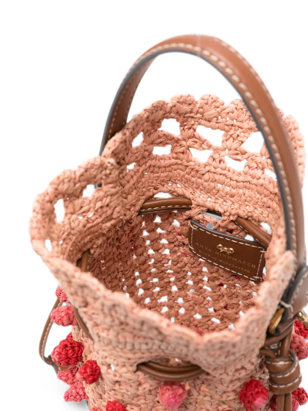 Anya Hindmarch Raffia crossbodytas Roze