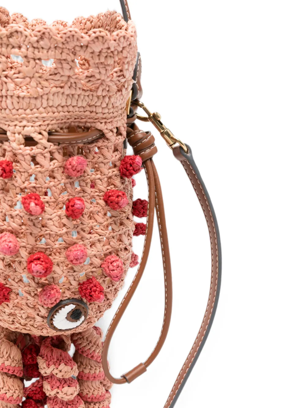 Anya Hindmarch Raffia crossbodytas Roze
