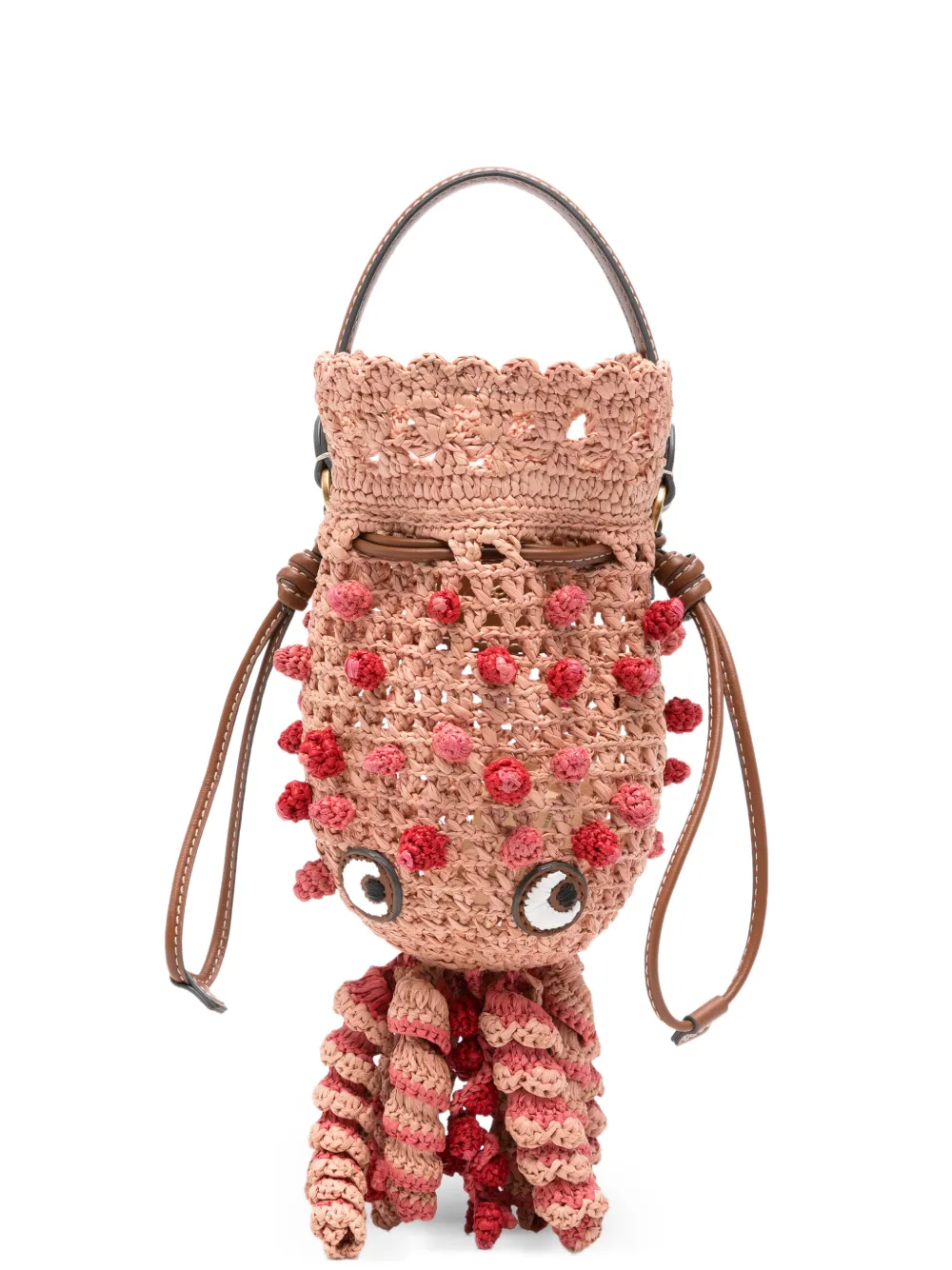 Anya Hindmarch Squid raffia bucket bag - Rosa