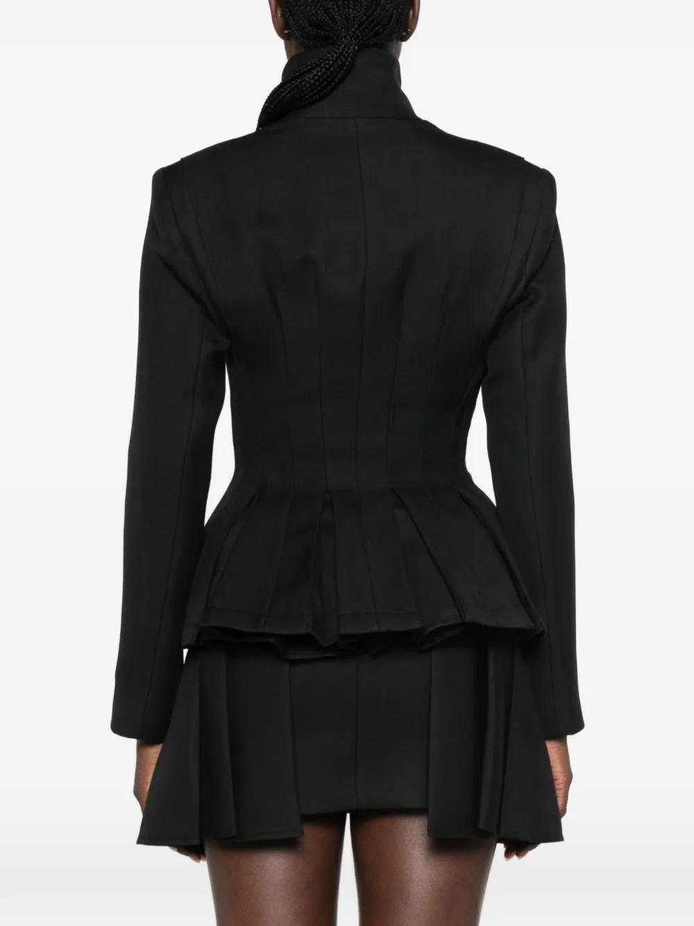 Elisabetta Franchi Peplum jack met knopen Zwart