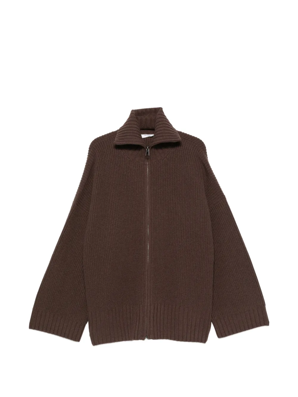 The Frankie Shop Veda ribbed-knit zip-fastening cardigan - Braun