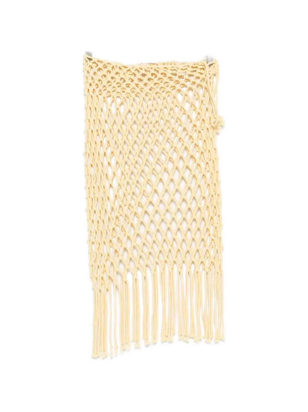 The Frankie Shop Tropea macramé-knit fringed midi skirt - Gelb