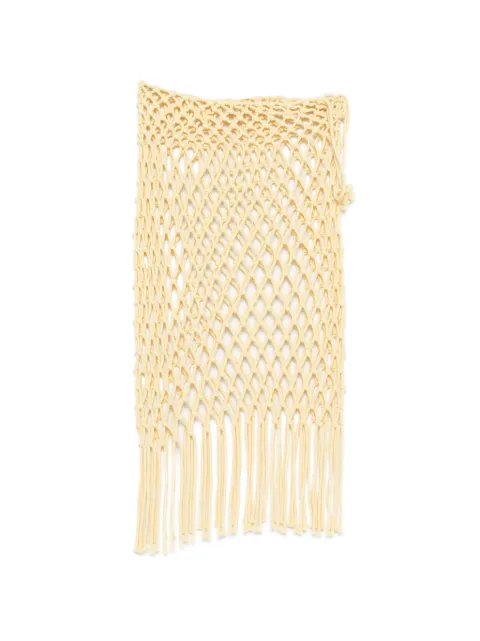 The Frankie Shop Tropea macramé-knit fringed midi skirt