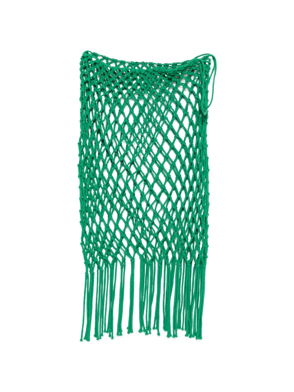 The Frankie Shop Tropea macramé-knit fringed midi skirt