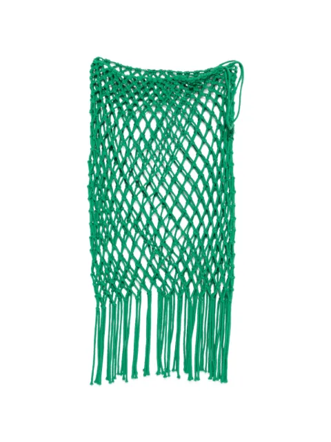 The Frankie Shop Tropea macramé-knit fringed midi skirt