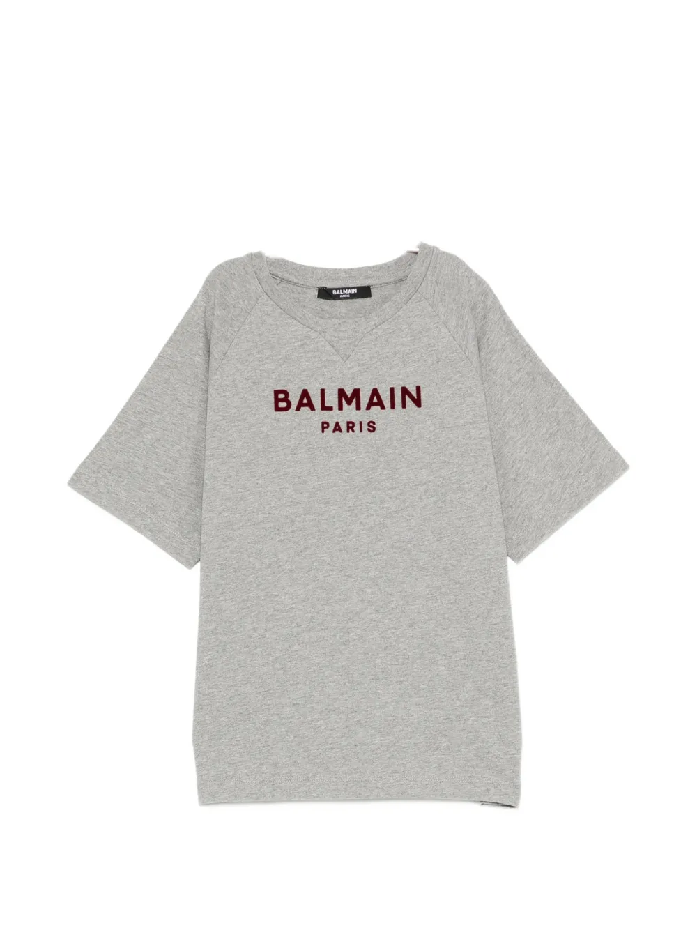 Balmain Kids logo-print raglan-sleeve T-shirt - Grigio