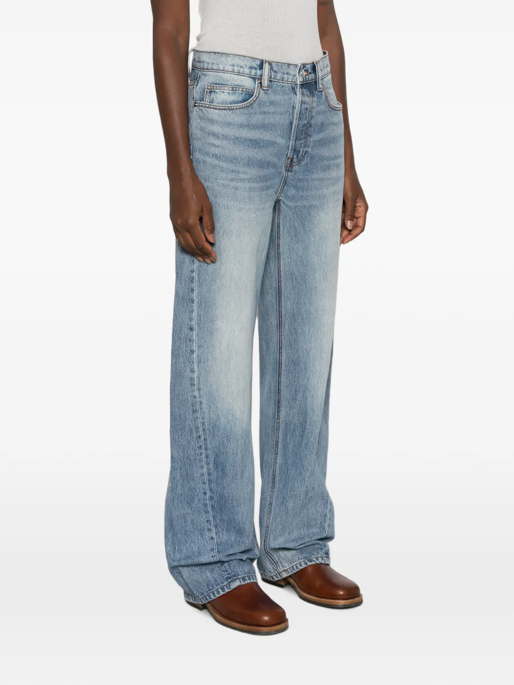 Alexander Wang Jeans met logo-detail en riemlussen Blauw