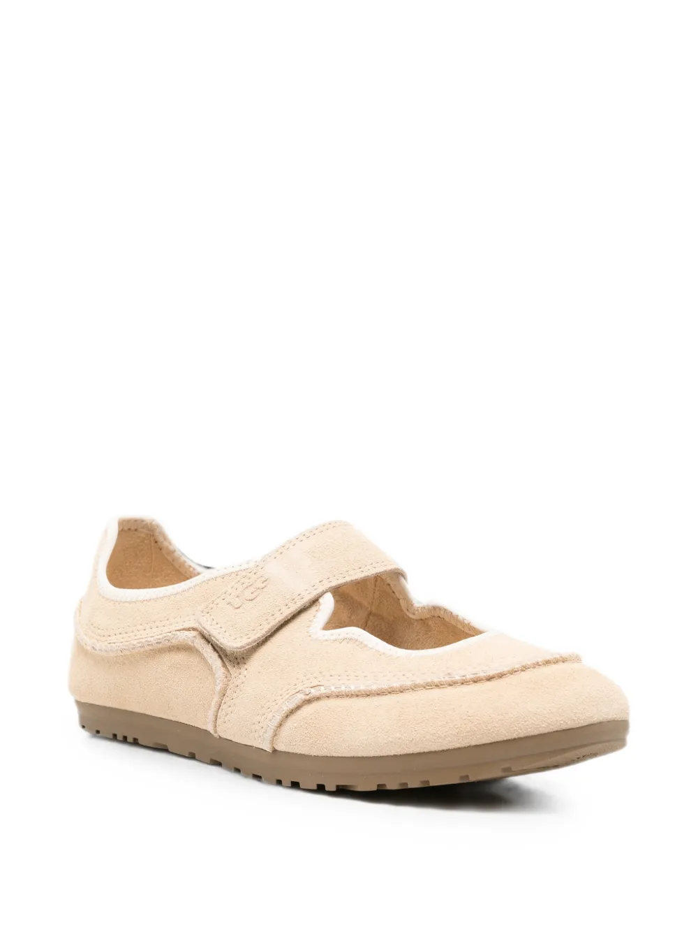 UGG Mary Jane touch-strap suede ballet flats Beige