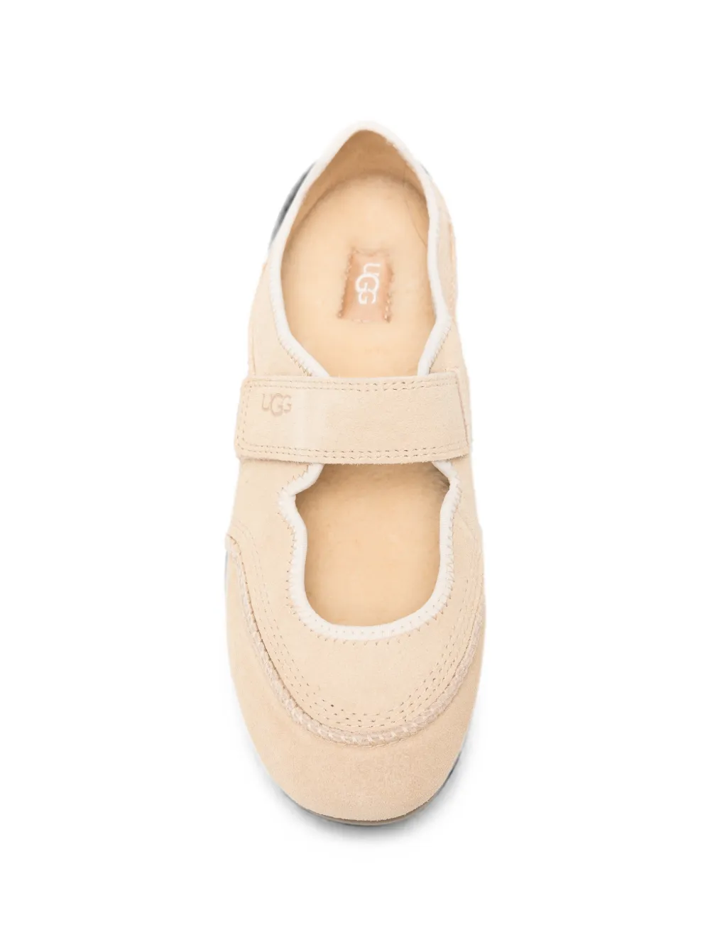 UGG Mary Jane touch-strap suede ballet flats Beige
