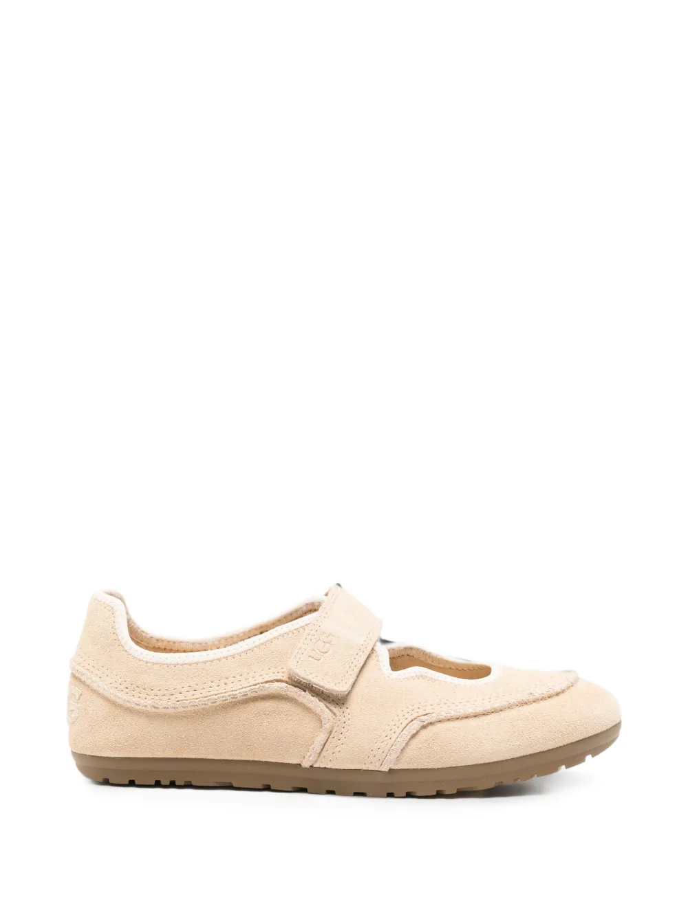 UGG Mary Jane touch-strap suede ballet flats Beige
