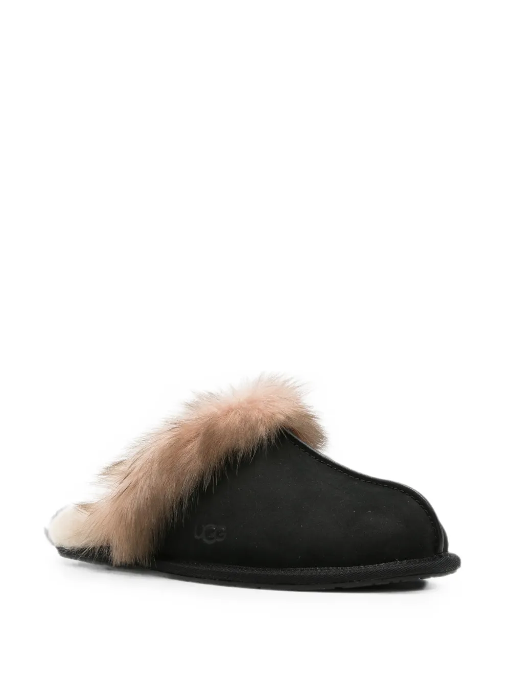 UGG shearling-trim slip-on slippers Zwart
