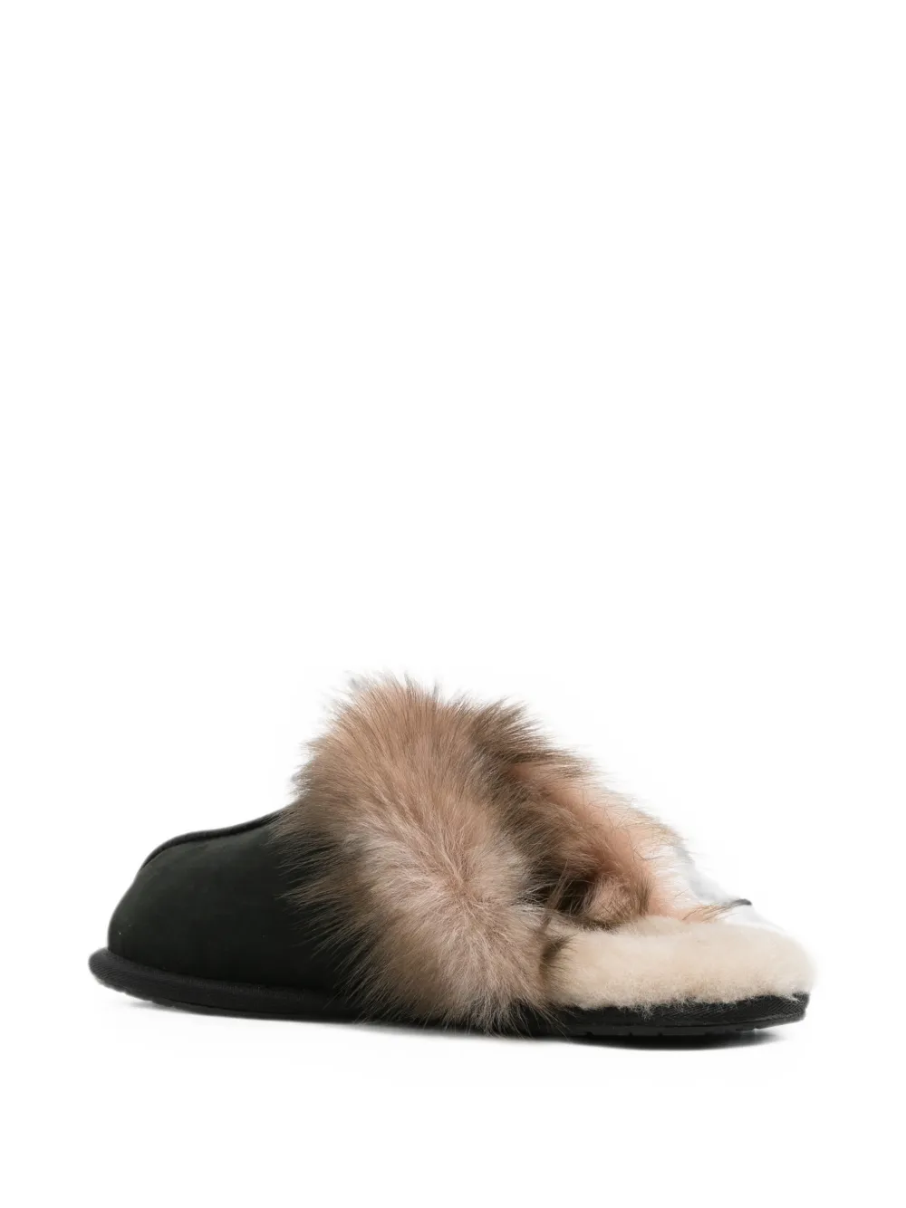 UGG shearling-trim slip-on slippers Zwart