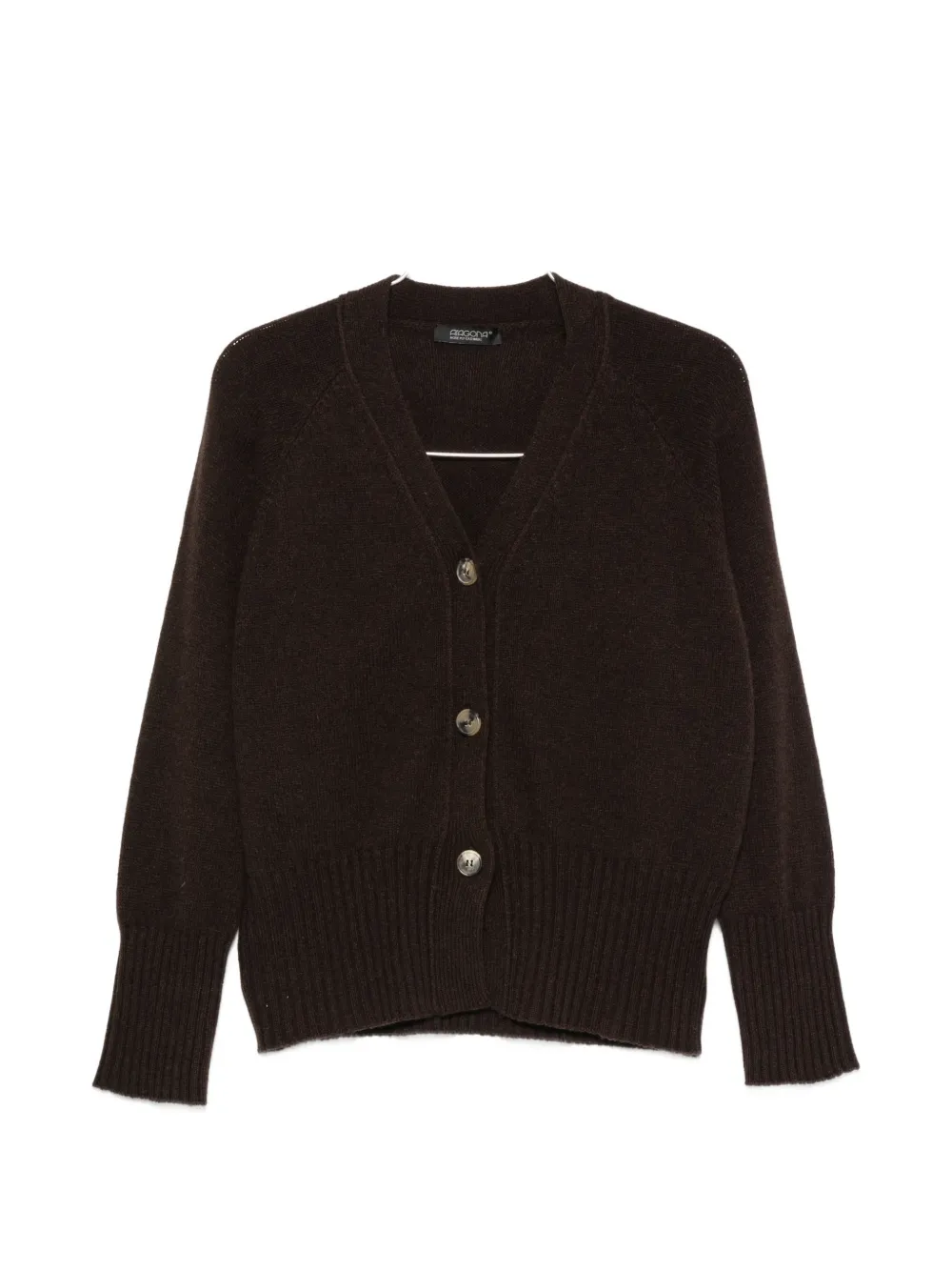Aragona V-neck button-up cardigan - Marrone