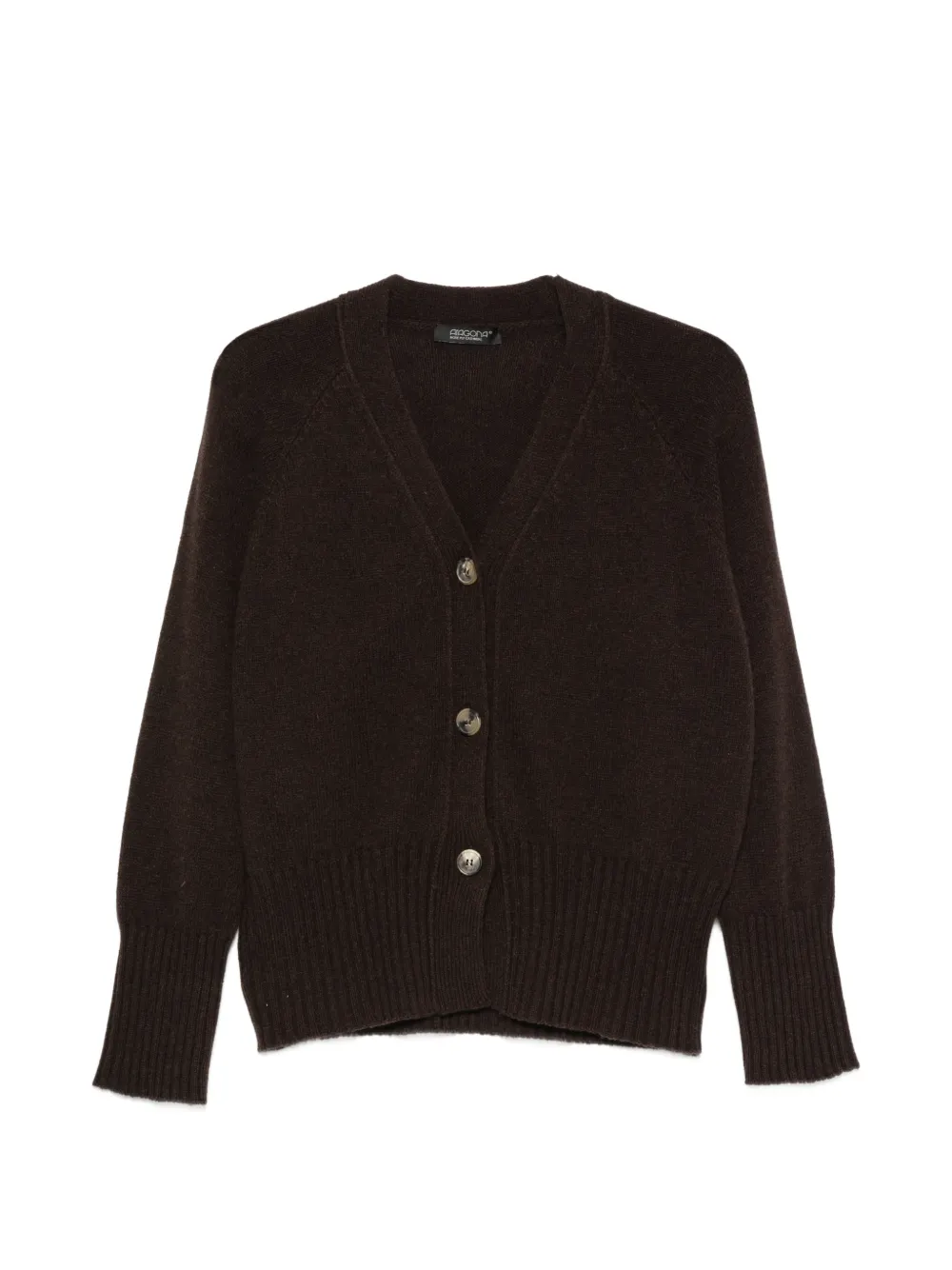 Aragona V-neck button-up cardigan - Braun