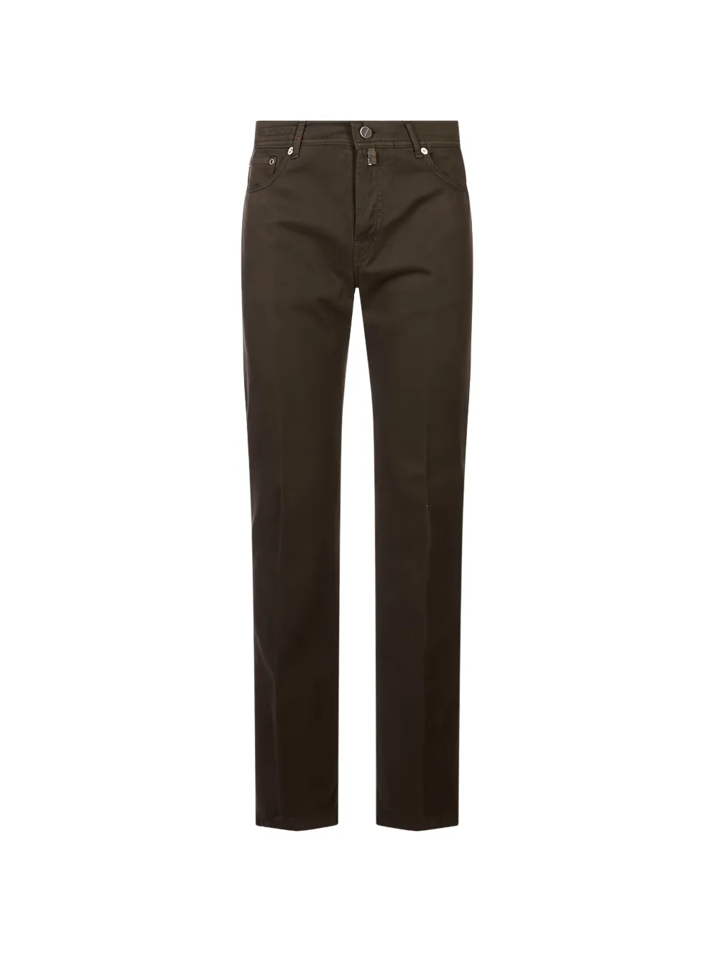 Kiton logo-patch straight-leg jeans - Braun
