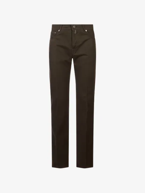 Kiton logo-patch straight-leg jeans