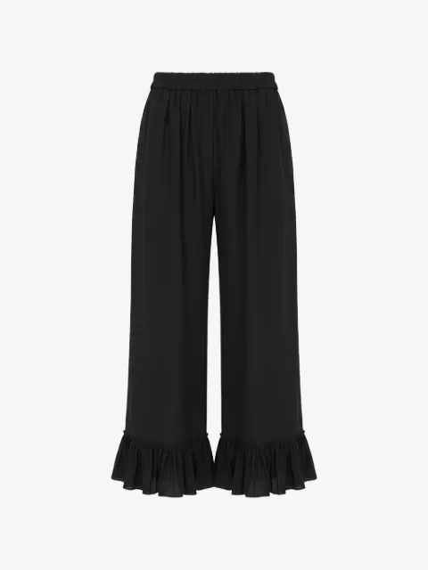 Chloé cropped fluid pants in crêpe de chine