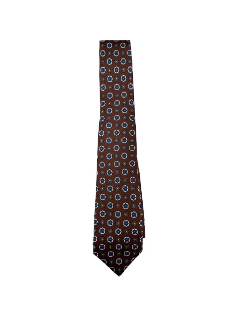 Kiton floral-print silk tie