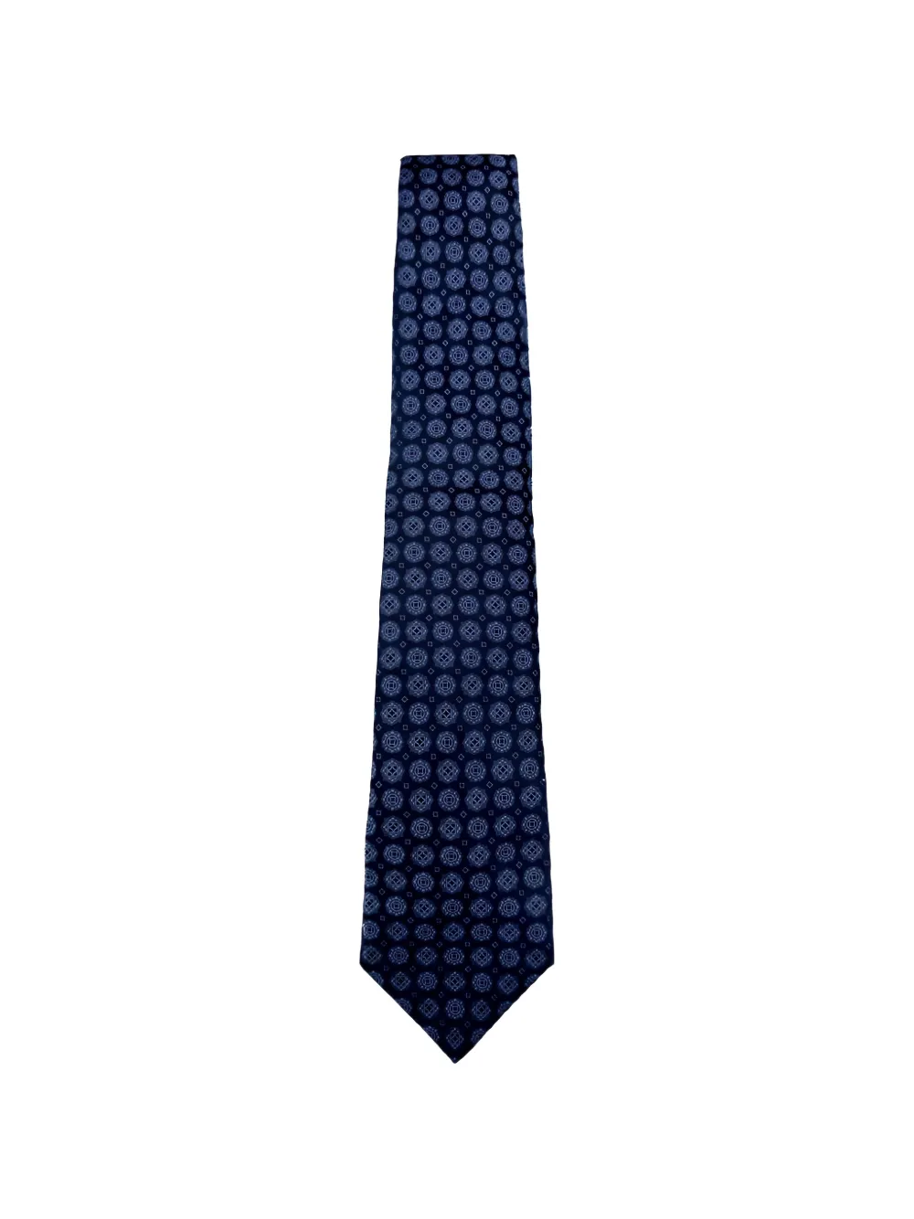 Kiton geometric-print tie - Blu