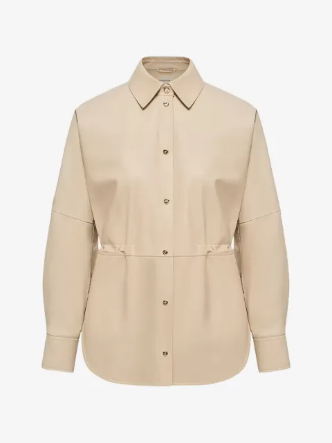 Moncler leather long-sleeve shirt