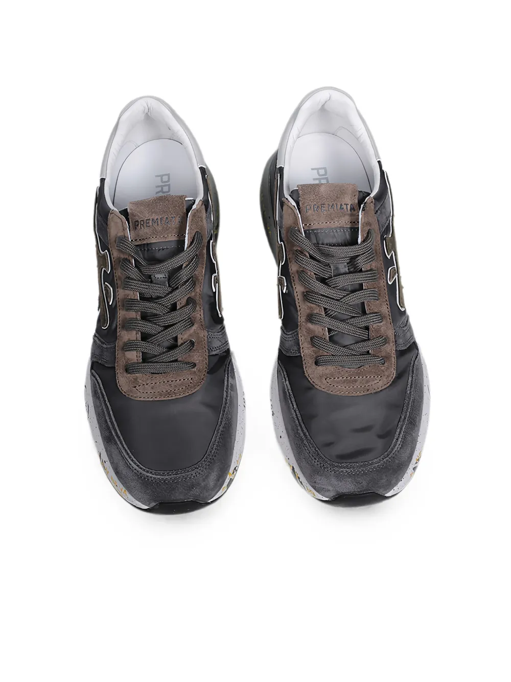 Premiata Mick logo-patch sneakers Grijs