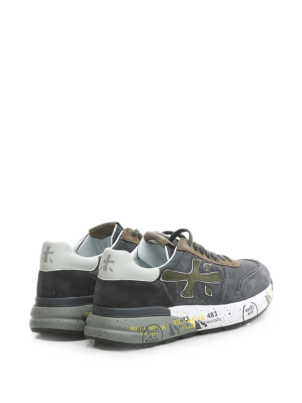 Premiata Mick logo-patch sneakers Grijs