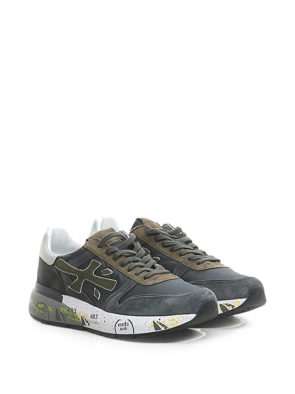 Premiata Mick logo-patch sneakers Grijs