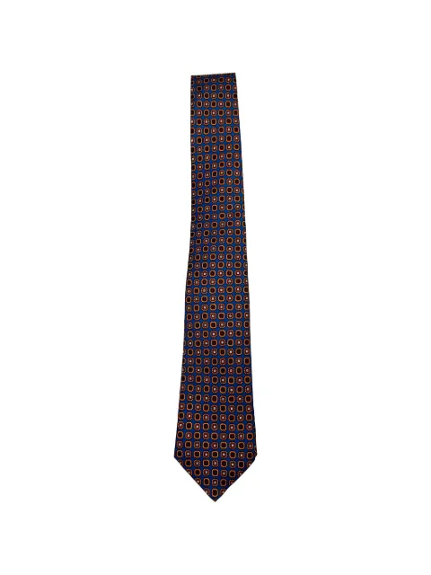 Kiton corbata de seda con estampado geométrico