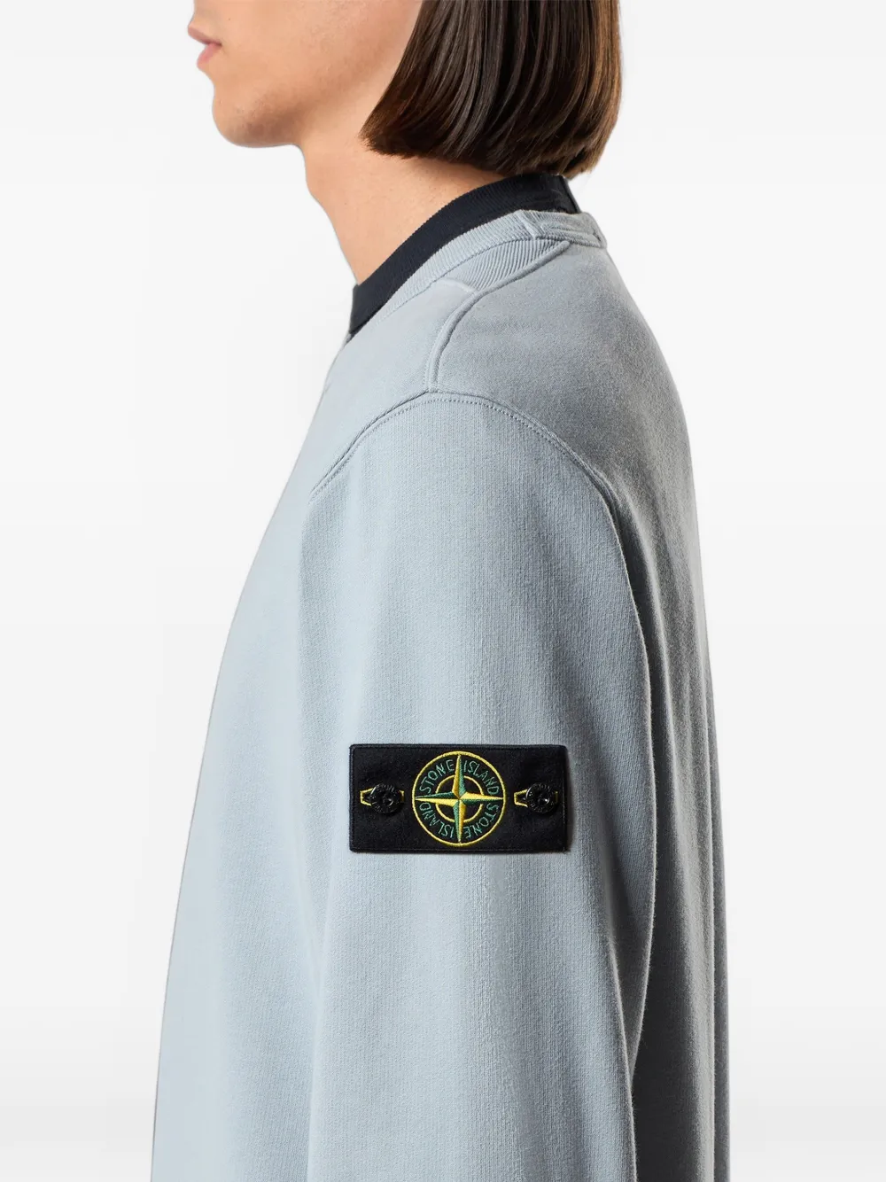 Stone Island Sweater met Compass-logopatch Blauw