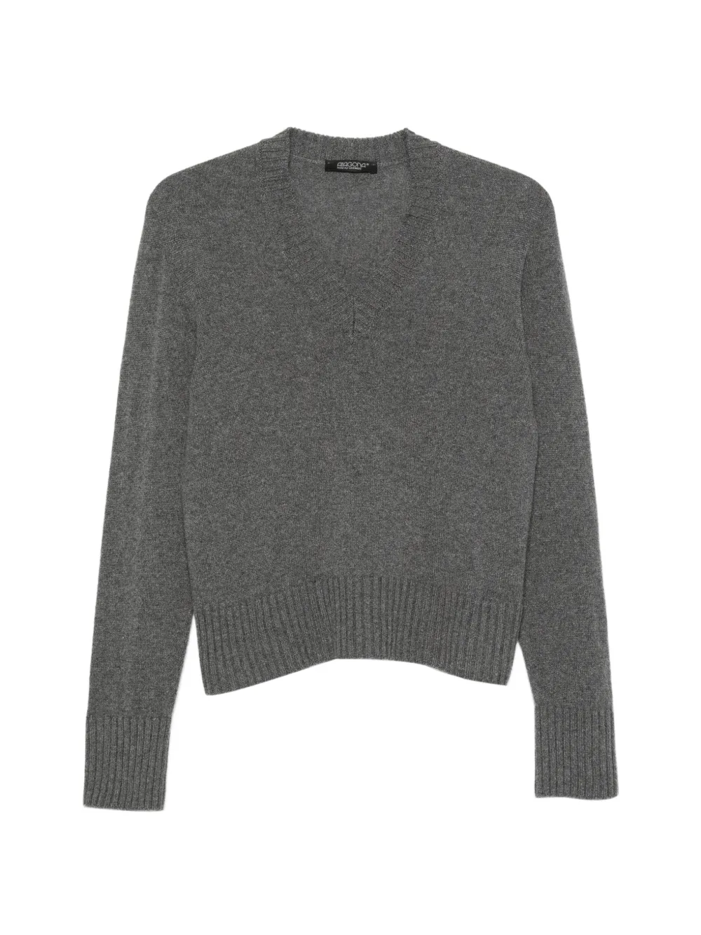 Aragona V-neck ribbed-trim sweater - Grau