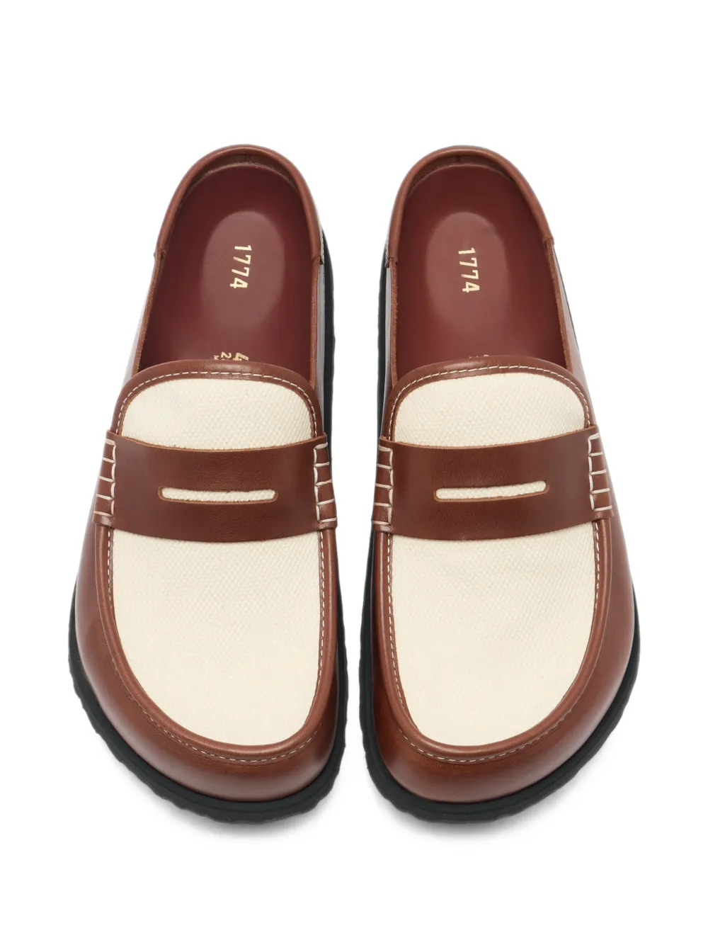 BIRKENSTOCK 1774 Naples Canvas leather-trim loafer Bruin