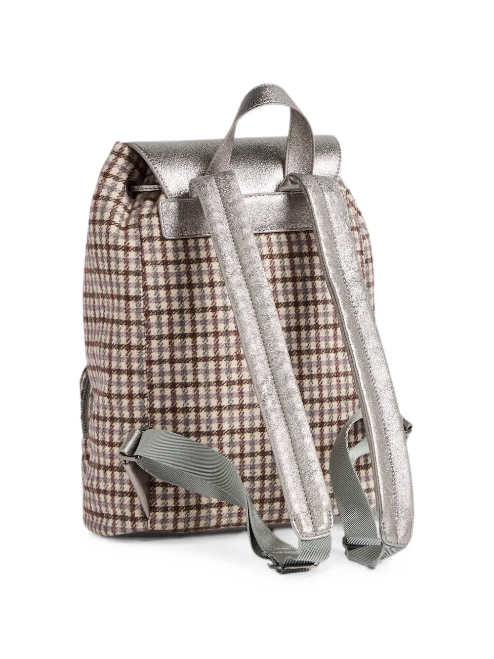 Brunello Cucinelli Kids Geruite rugzak Beige