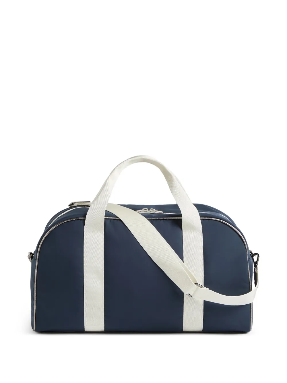 Brunello Cucinelli Kids lamé leather-trim holdall Blauw