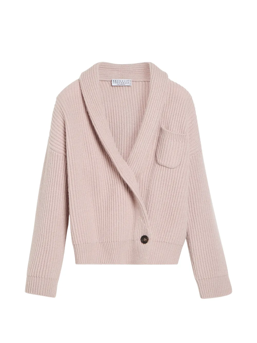 Brunello Cucinelli Kids Cardigan a coste - Rosa