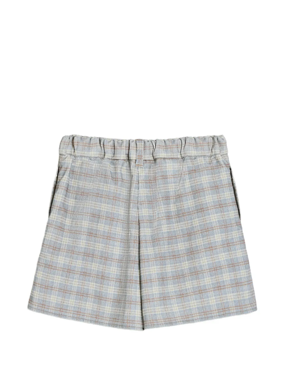 Brunello Cucinelli Kids Check-print Monili-trimmed skirt - Blu