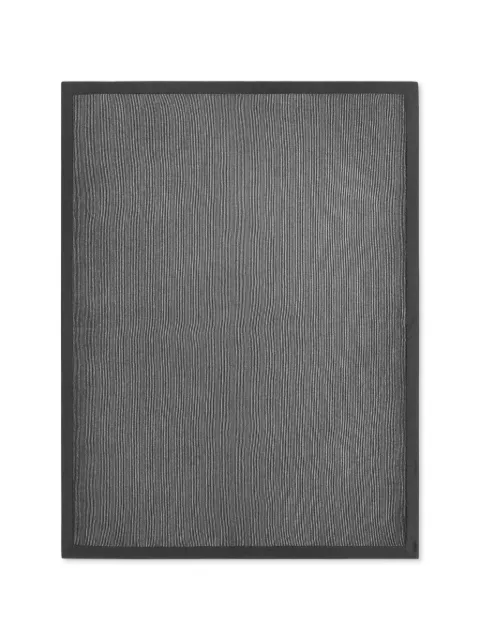 Brunello Cucinelli cashmere English rib knit throw with contrast borders
